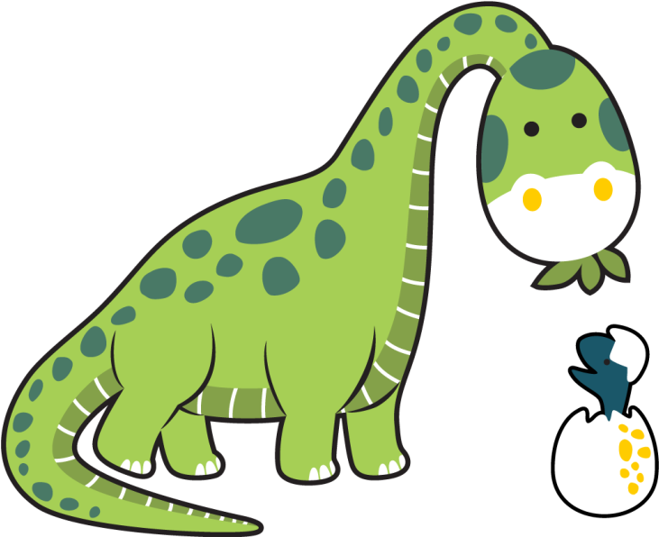 Dieren vinyl tapijt schattige dinosaurushatchling - TenStickers