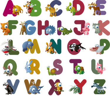 Dieren vinyl tapijt dierenalfabet - TenStickers