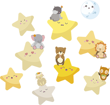 Dieren vinyl tapijt sterren voor de babykamer - TenStickers
