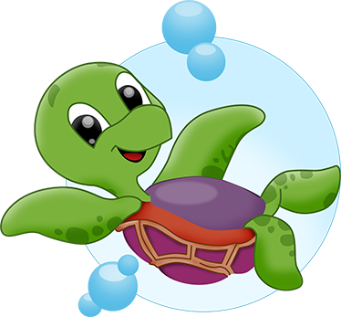 Dieren vinyl tapijt baby schildpad aan het spelen - TenStickers