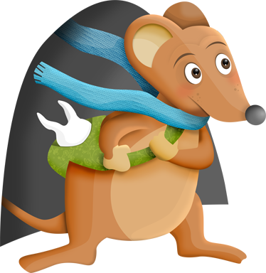 Dieren vinyl tapijt tanden muis - TenStickers