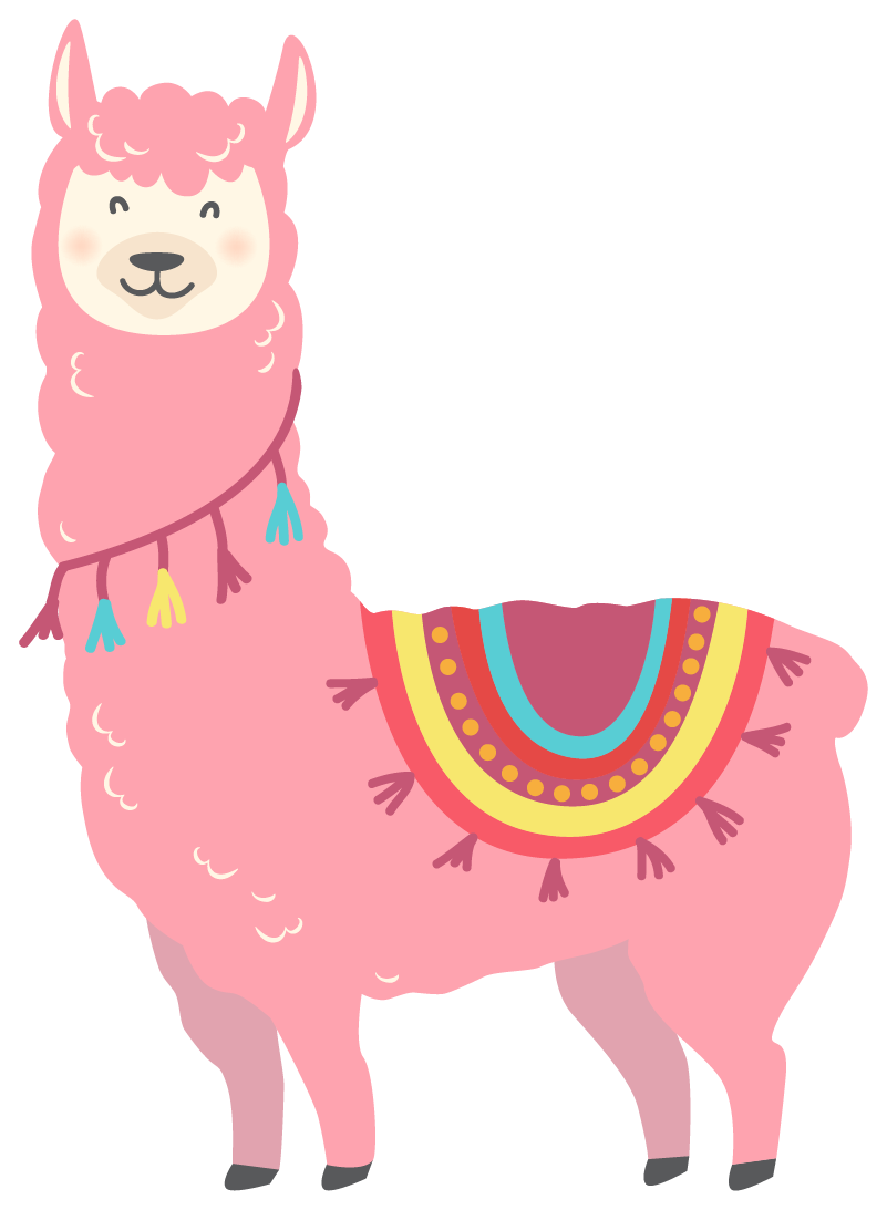 Dieren vinyl tapijt lama roze - TenStickers