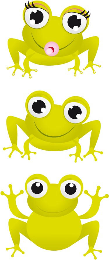 Dieren vinyl tapijt baby kikkers - TenStickers