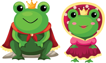 Dieren vinyl tapijt koning en koningin kikkers - TenStickers