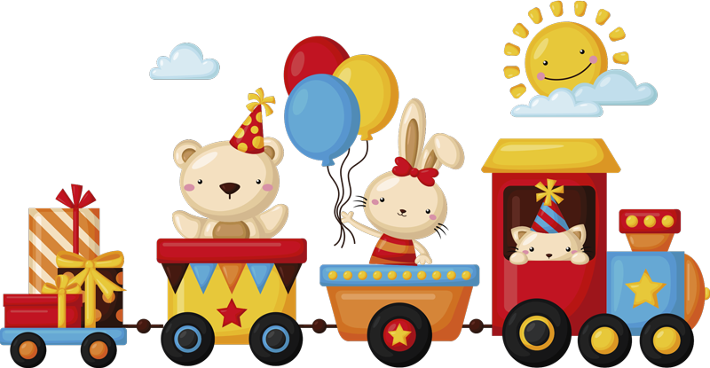 Dieren vinyl tapijt tren de animales - TenStickers