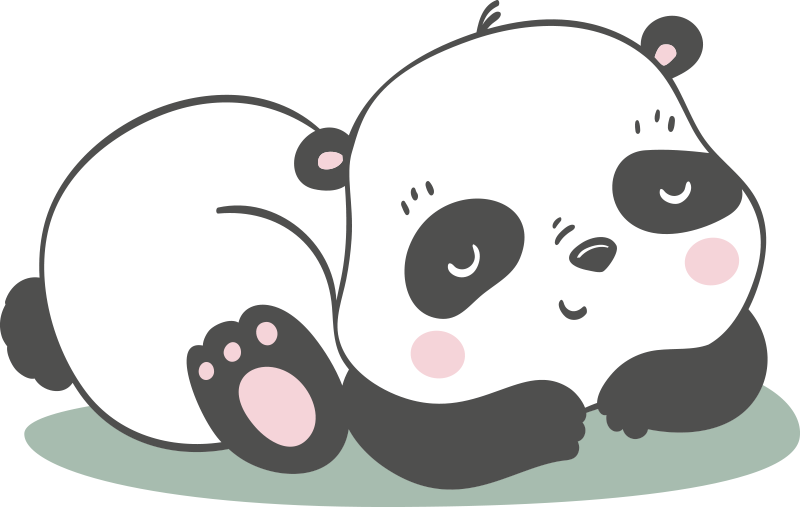 Dieren vinyl tapijt panda illustratie - TenStickers