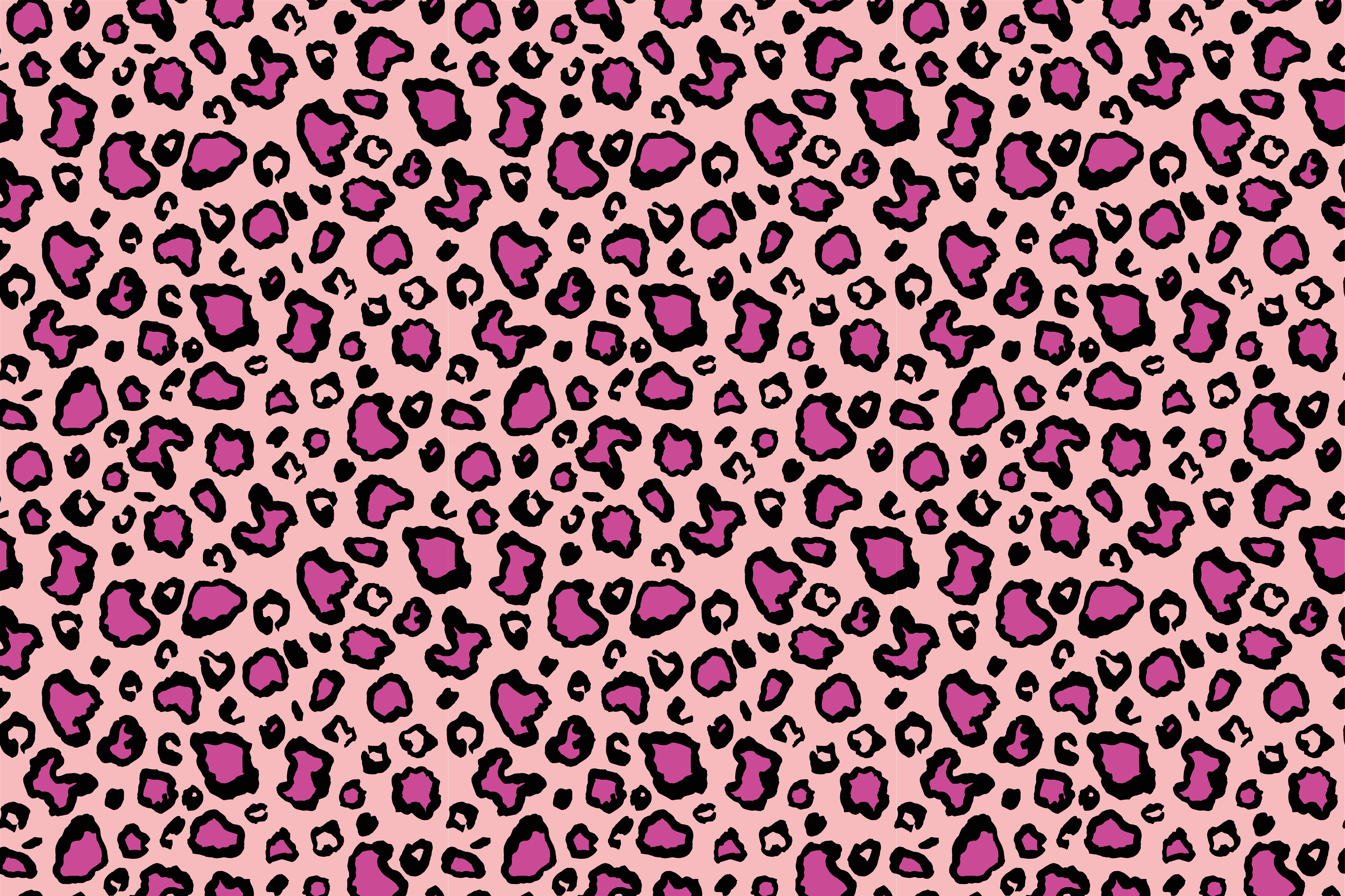 Dieren vinyl tapijt roze en zwarte leopardenimitatie - TenStickers