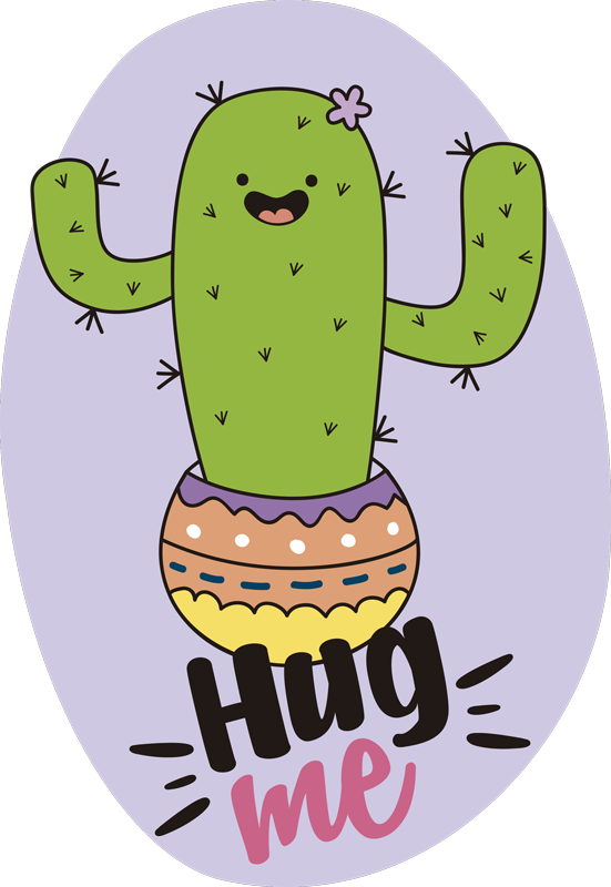 Dieren vinyl tapijt cactus omarmt vreugde - TenStickers