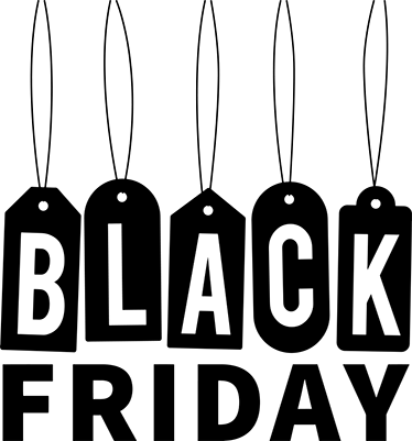 Black friday vinyl tapijt zwart-wit tekst - TenStickers