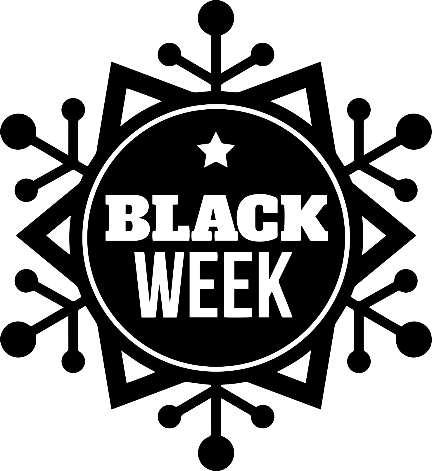 Black friday vinyl tapijt sneeuwvlok black week - TenStickers