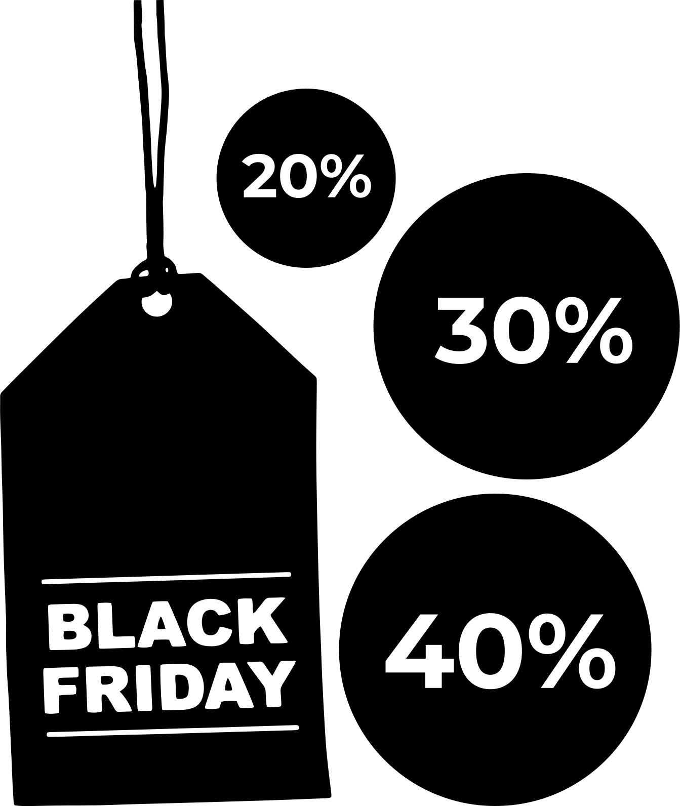 Black friday vinyl tapijt aanpasbare set van 3 - TenStickers