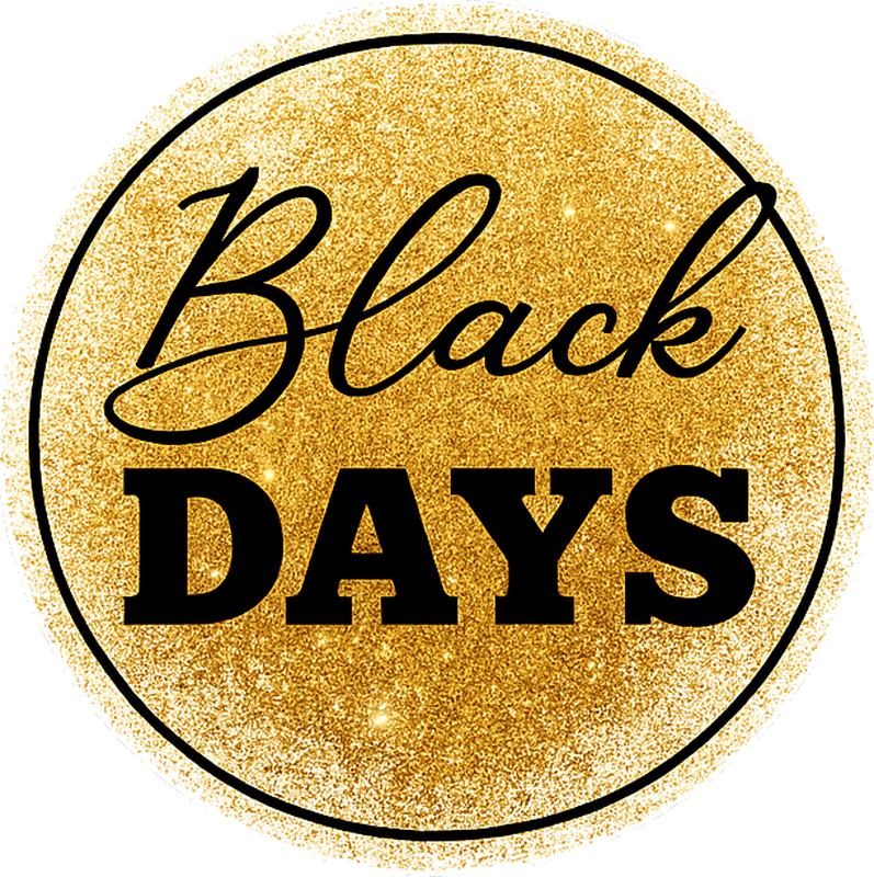 Black friday vinyl tapijt wit en gouden "zwarte dagen" - TenStickers