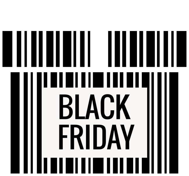 Black friday vinyl tapijt met codebar - TenStickers