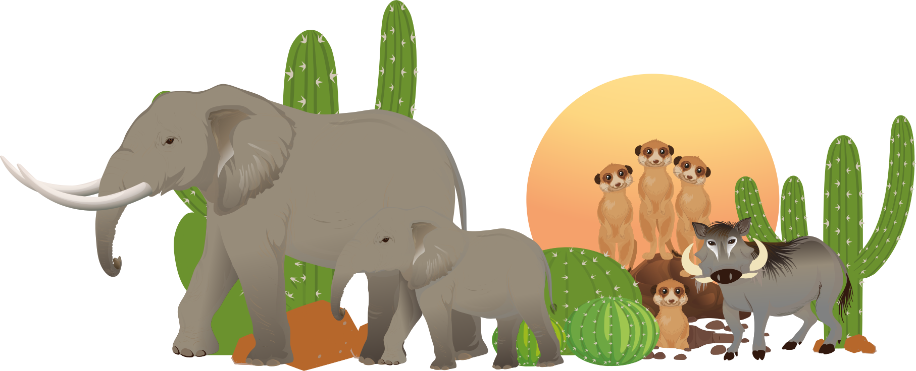 Dieren vinyl tapijt safari dieren scène - TenStickers