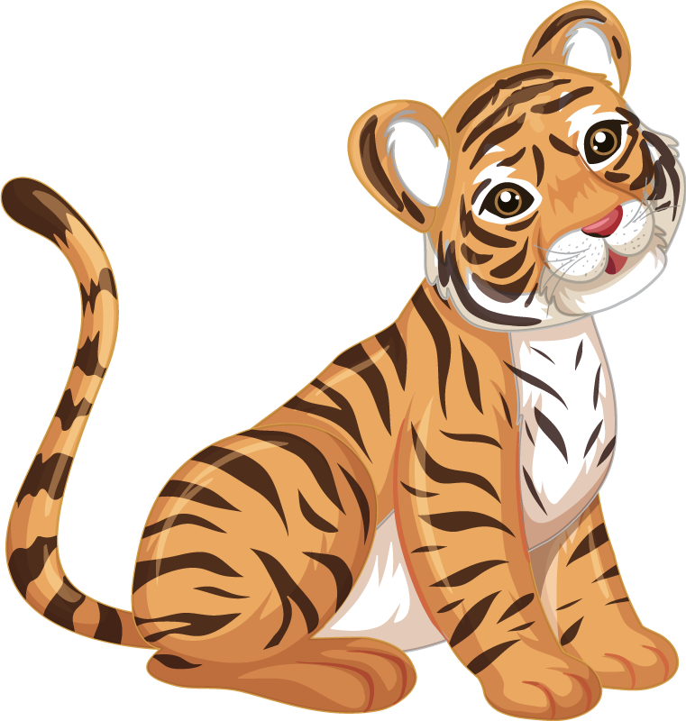 Dieren vinyl tapijt speelse tijgerwelp - TenStickers