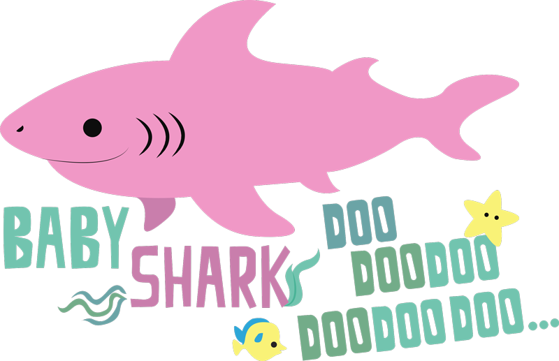 Dieren vinyl tapijt baby shark liedjes tekst - TenStickers