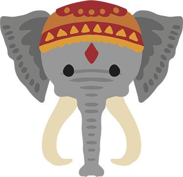 Dieren vinyl tapijt olifantenkop figuur - TenStickers