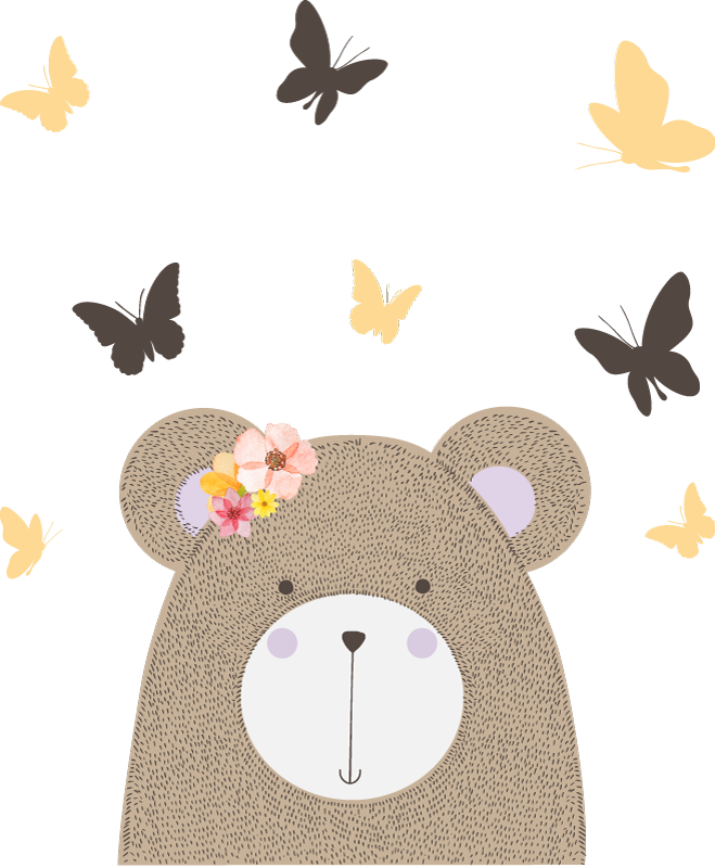 Dieren vinyl tapijt met speelse berenmotief - TenStickers