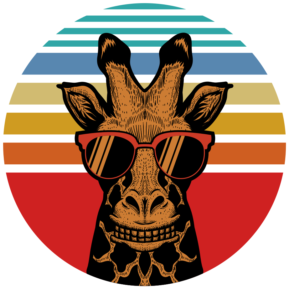 Dieren vinyl tapijt coole zonnebril giraffe - TenStickers
