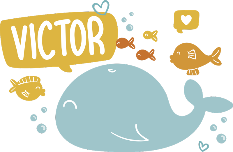 Dieren vinyl tapijt schattig walvis design - TenStickers