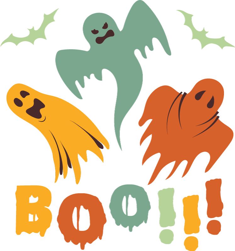 Vinyl tapijt halloween boo spook - TenStickers