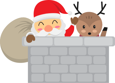 Vinyl tapijt kerstmis santa en rendieren - TenStickers