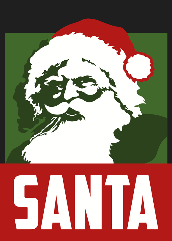 Vinyl tapijt kerstmis realistische kerstman - TenStickers
