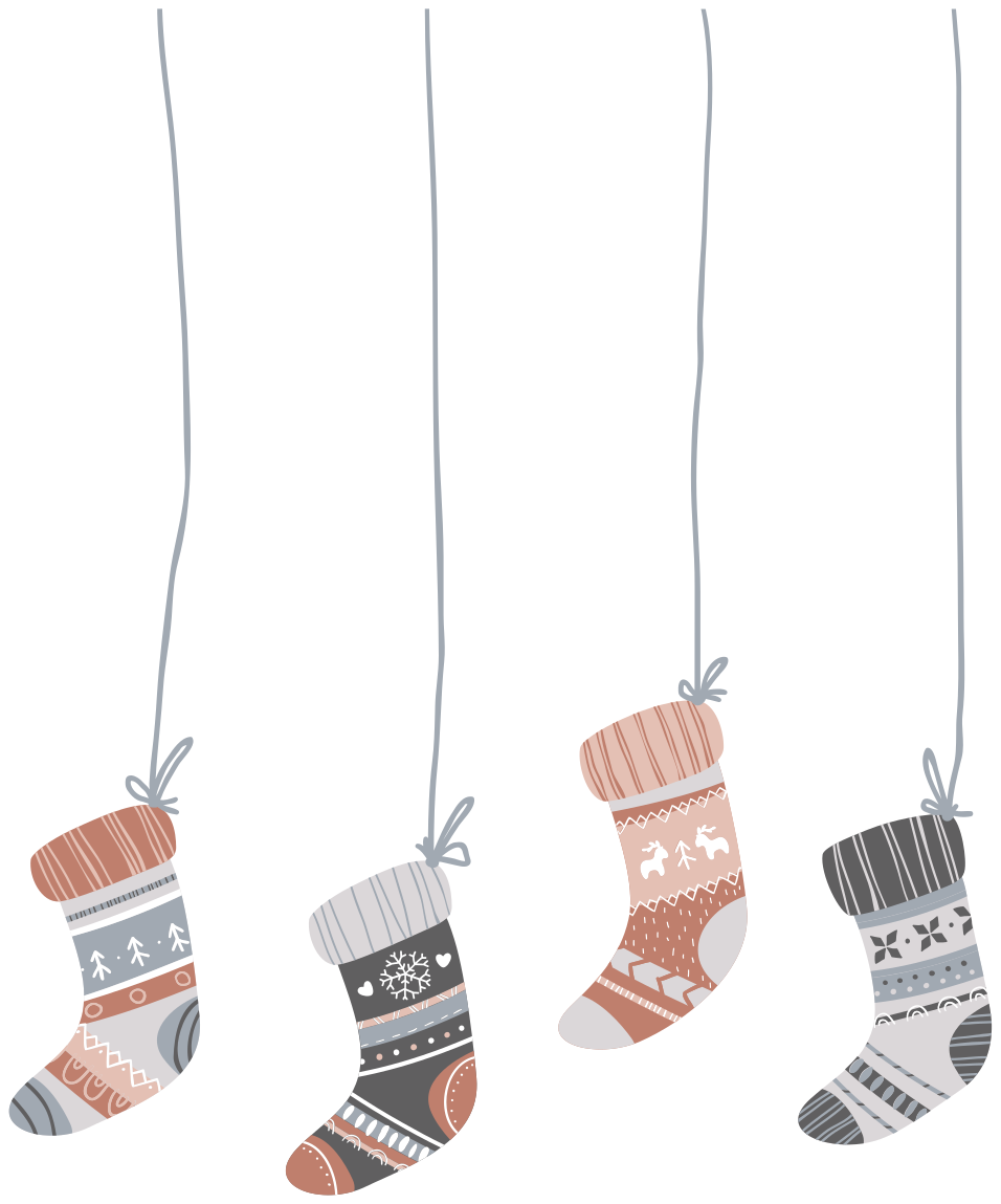 Vinyl tapijt kerstmis met kerstkniekousen - TenStickers