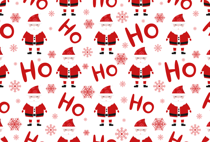 Vinyl tapijt kerstmis santa claus en hohoho patroon - TenStickers