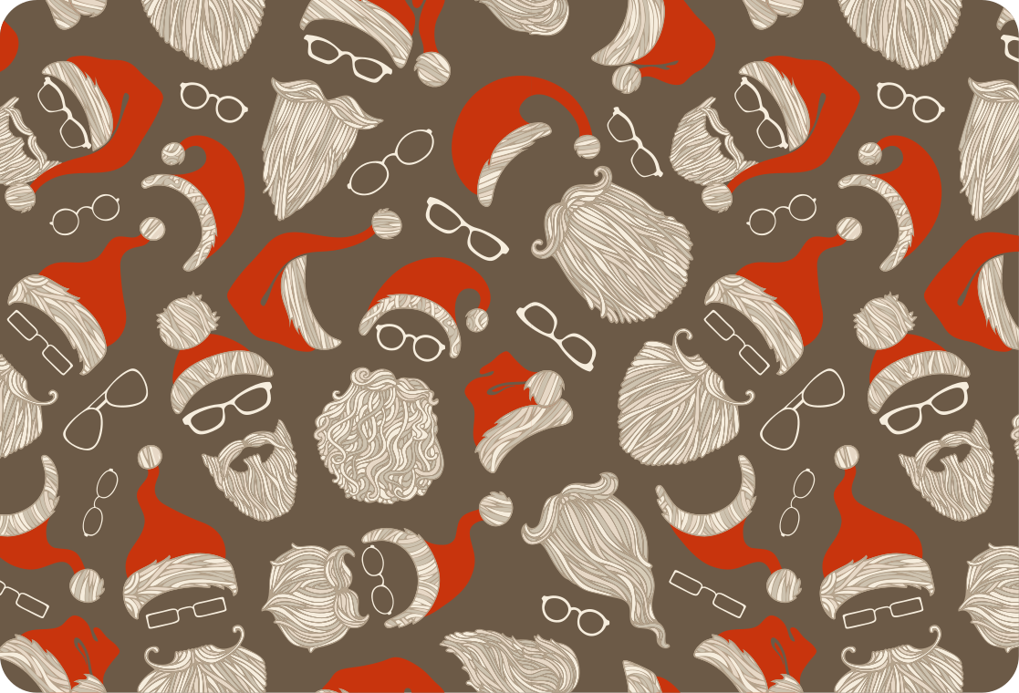 Vinyl tapijt kerstmis vintage kerstman gezicht patroon - TenStickers