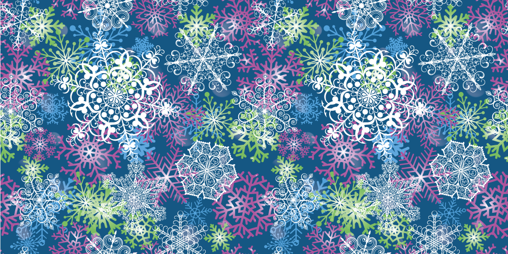 Vinyl tapijt kerstmis sneeuwvlokken op blauwe achtergrond - TenStickers