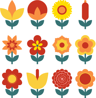 Vinyl tapijt bloemen en planten zomerbloemen collectie - TenStickers