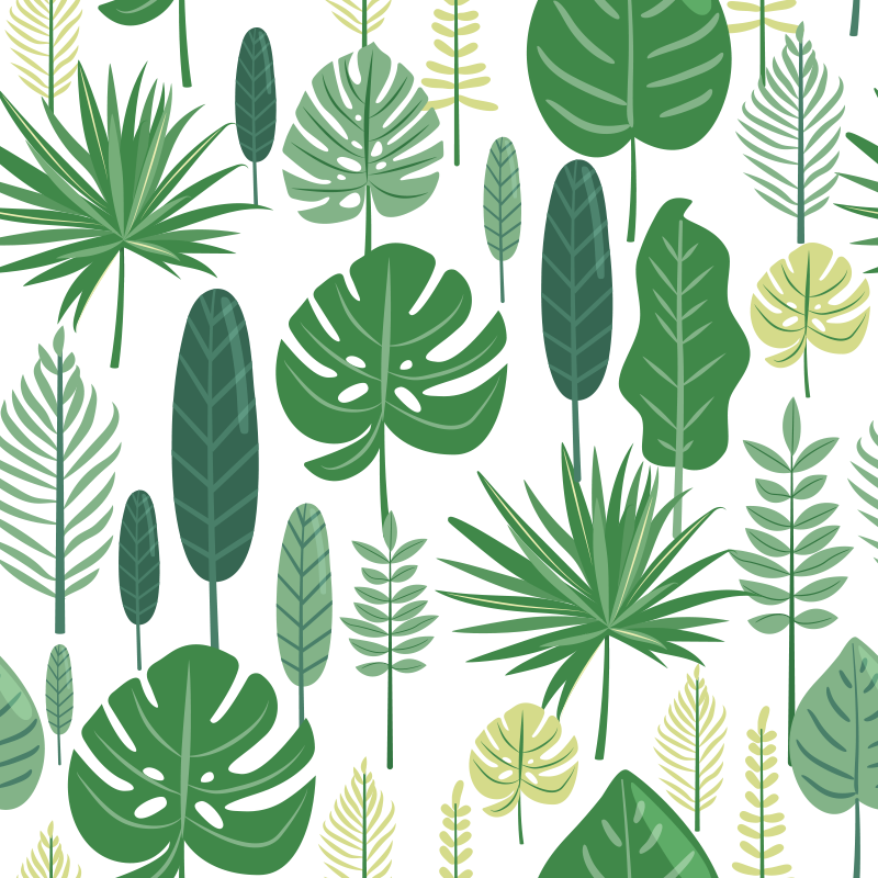 Vinyl tapijt bloemen en planten monstera - TenStickers