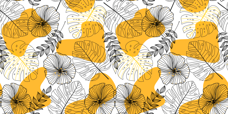 Vinyl tapijt bloemen en planten bloemendesign kallax - TenStickers