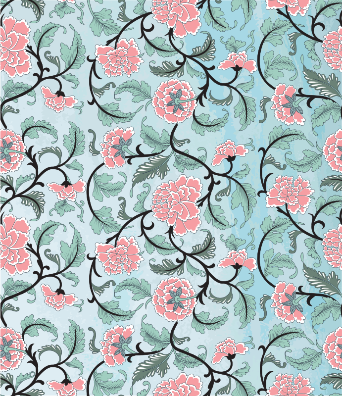 Vinyl tapijt bloemen en planten japanse bloemen raamfolie - TenStickers