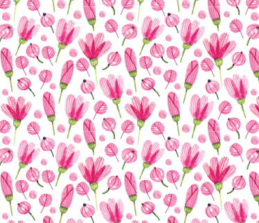 Vinyl tapijt bloemen en planten roze aquarel bloemen - TenStickers