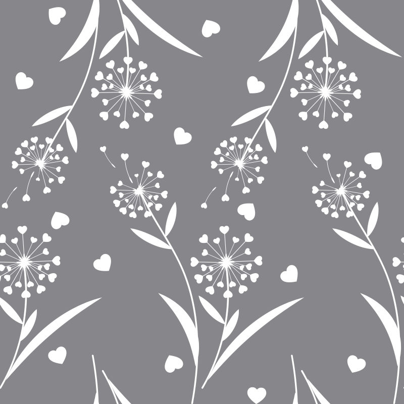 Vinyl tapijt bloemen en planten witte paardenbloemen - TenStickers