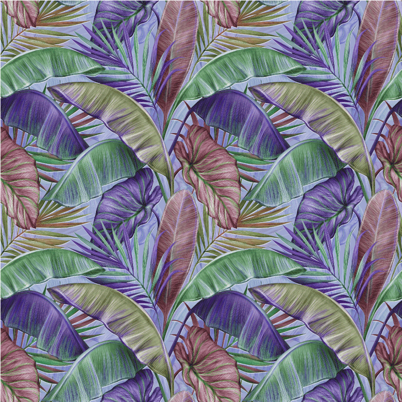 Vinyl tapijt bloemen en planten paarse bladeren design - TenStickers