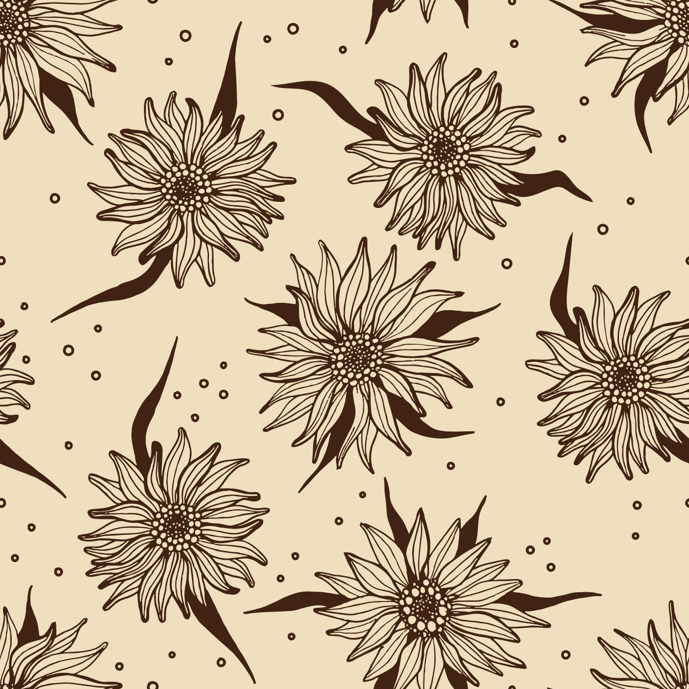 Vinyl tapijt bloemen en planten old sunflower - TenStickers