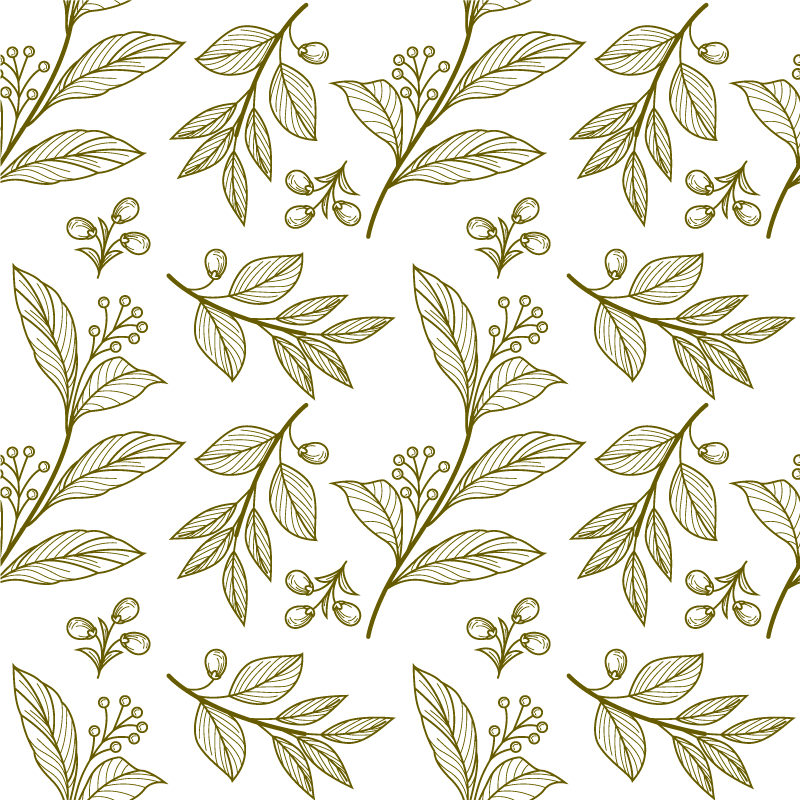 Vinyl tapijt bloemen en planten met bladeren design - TenStickers