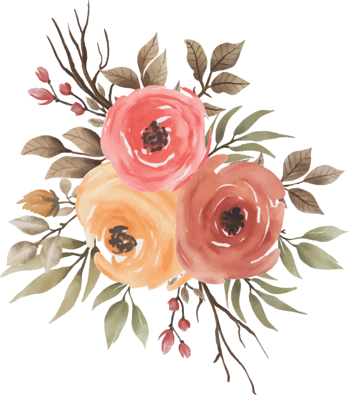 Vinyl tapijt bloemen en planten prachtige bloesem compositie - TenStickers