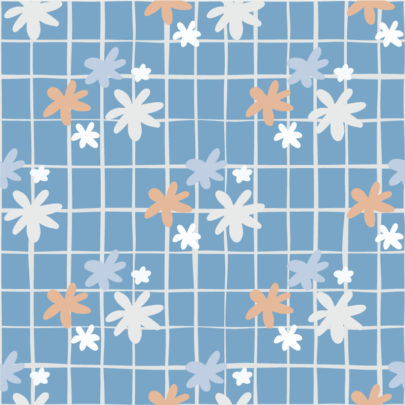 Vinyl tapijt bloemen en planten illustratie van bloemen - TenStickers