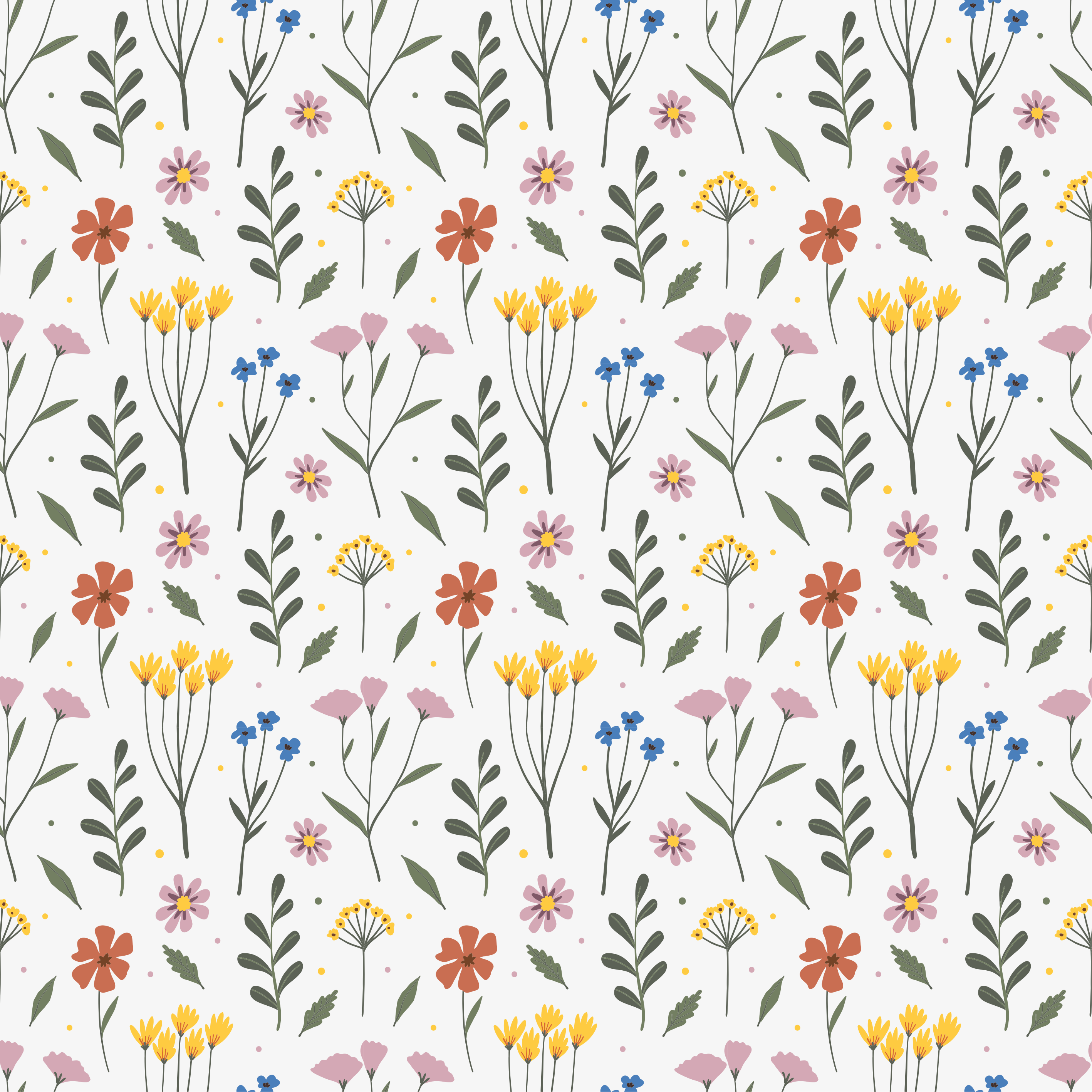 Vinyl tapijt bloemen en planten tuin meerkleurig patroon - TenStickers