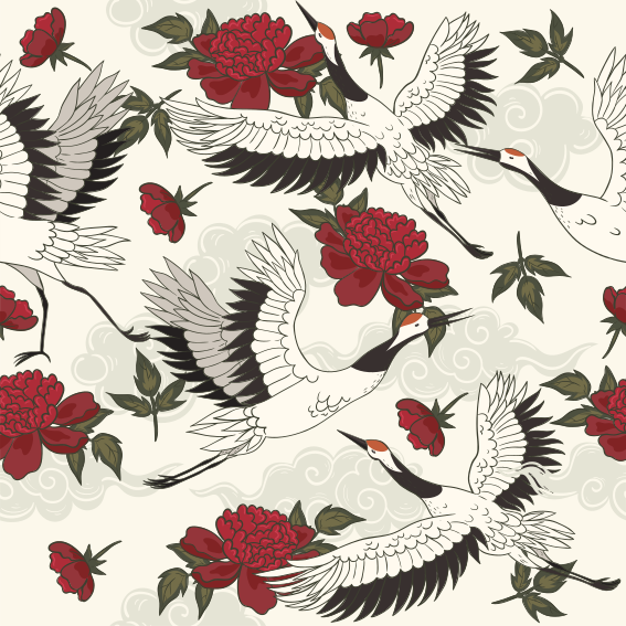 Vinyl tapijt bloemen en planten aardse tinten - TenStickers