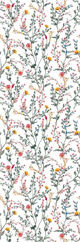 Vinyl tapijt bloemen en planten dun minimalistisch tuin - TenStickers
