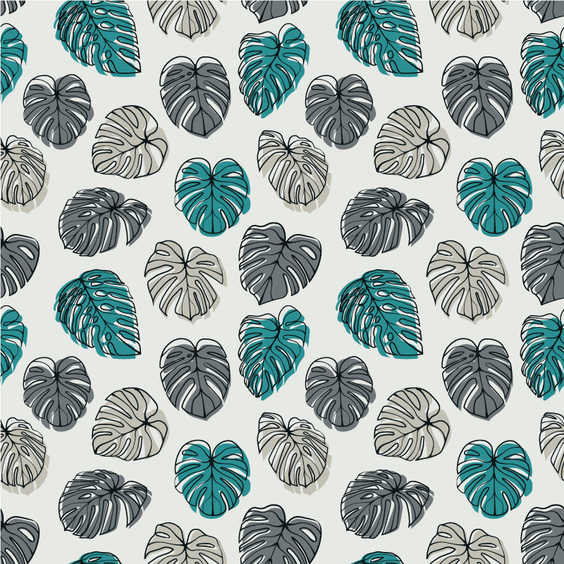 Vinyl tapijt bloemen en planten abstracte tropische bladeren - TenStickers