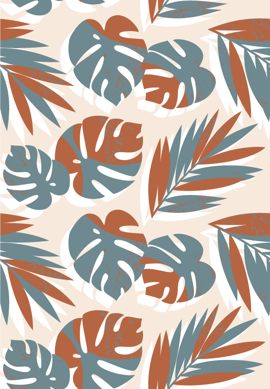 Vinyl tapijt bloemen en planten grote groene monsterplanten - TenStickers