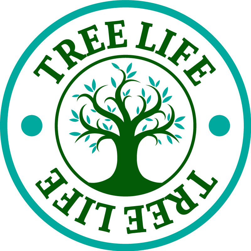 Vinyl tapijt bloemen en planten tree of life groen logo - TenStickers