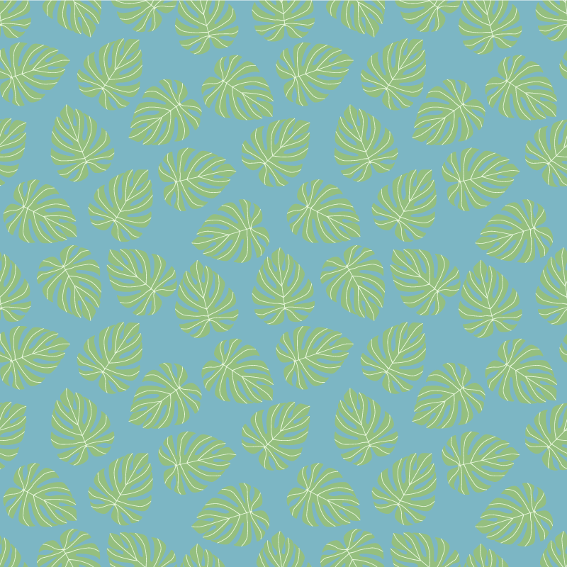 Vinyl tapijt bloemen en planten zomergroen blad ontwerp - TenStickers