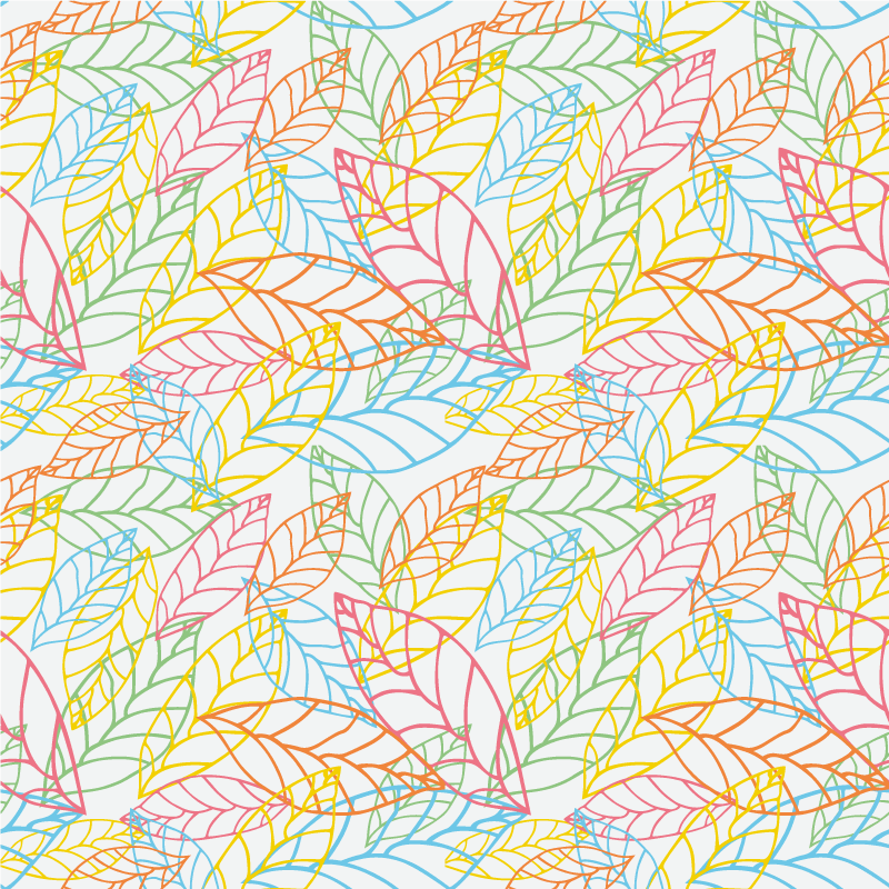 Vinyl tapijt bloemen en planten neon bladeren design - TenStickers